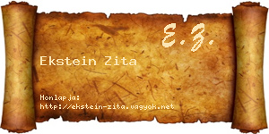 Ekstein Zita névjegykártya